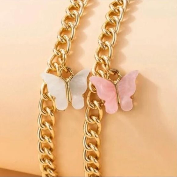 2pc Butterfly Chain Bracelet - Picture 1 of 2